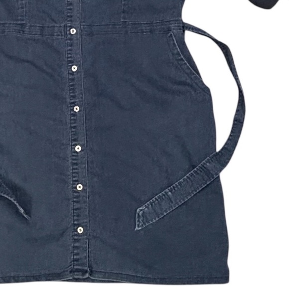 Le Chateau Denim Collared Full Button Down Tie Waist Adjustable Cuff Dress XXL - Picture 4 of 8